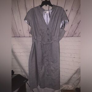 Gray plus size blazer belted dress 24w